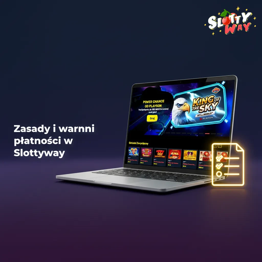 Zasady płatności Slottyway: KYC, wypłaty tą samą metodą, limity i raty, przewalutowanie, obrót bonusów.